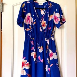 Mock tie waist dress